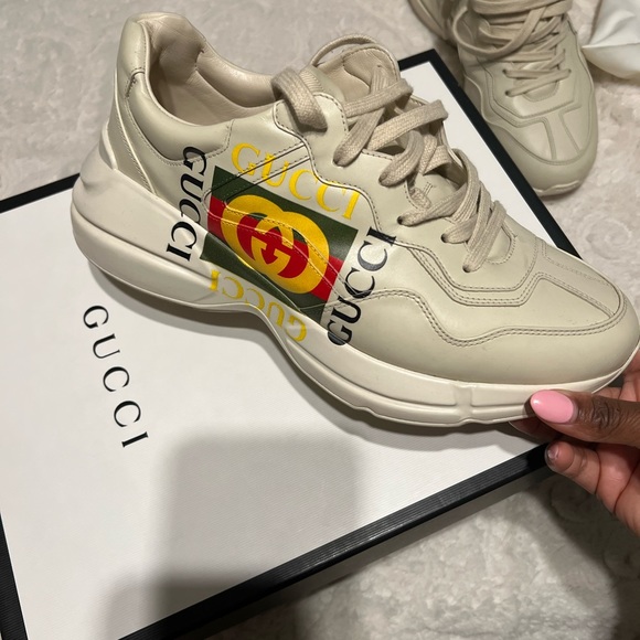 Men’s Gucci Leather Upper  Rubber sole Apollo size 8 excellent shape color Tan - Picture 2 of 6